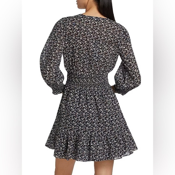 Veronica Beard Katari Floral Cotton Minidress Navy Multi - Picture 3 of 10